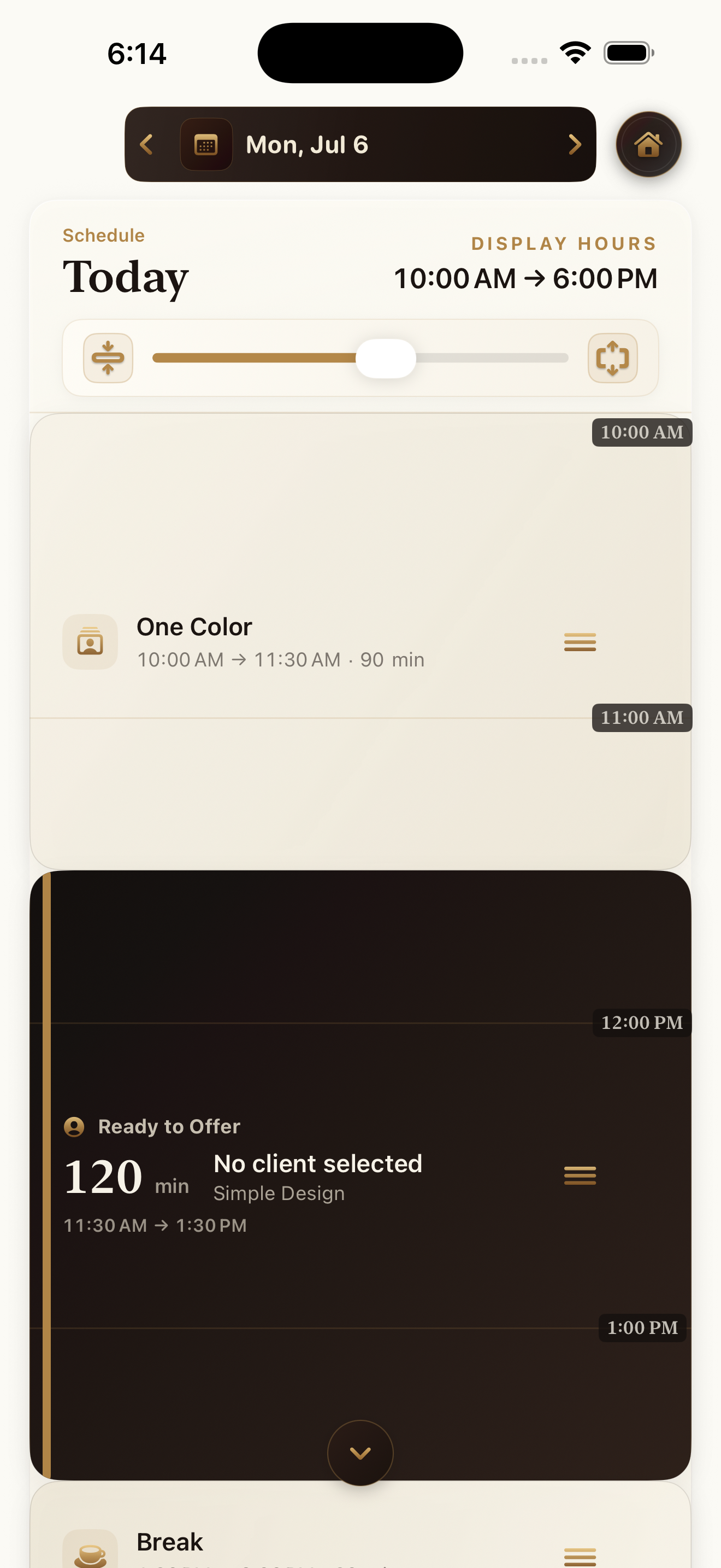 TwelveOath screenshot showing schedule and recovered open slot