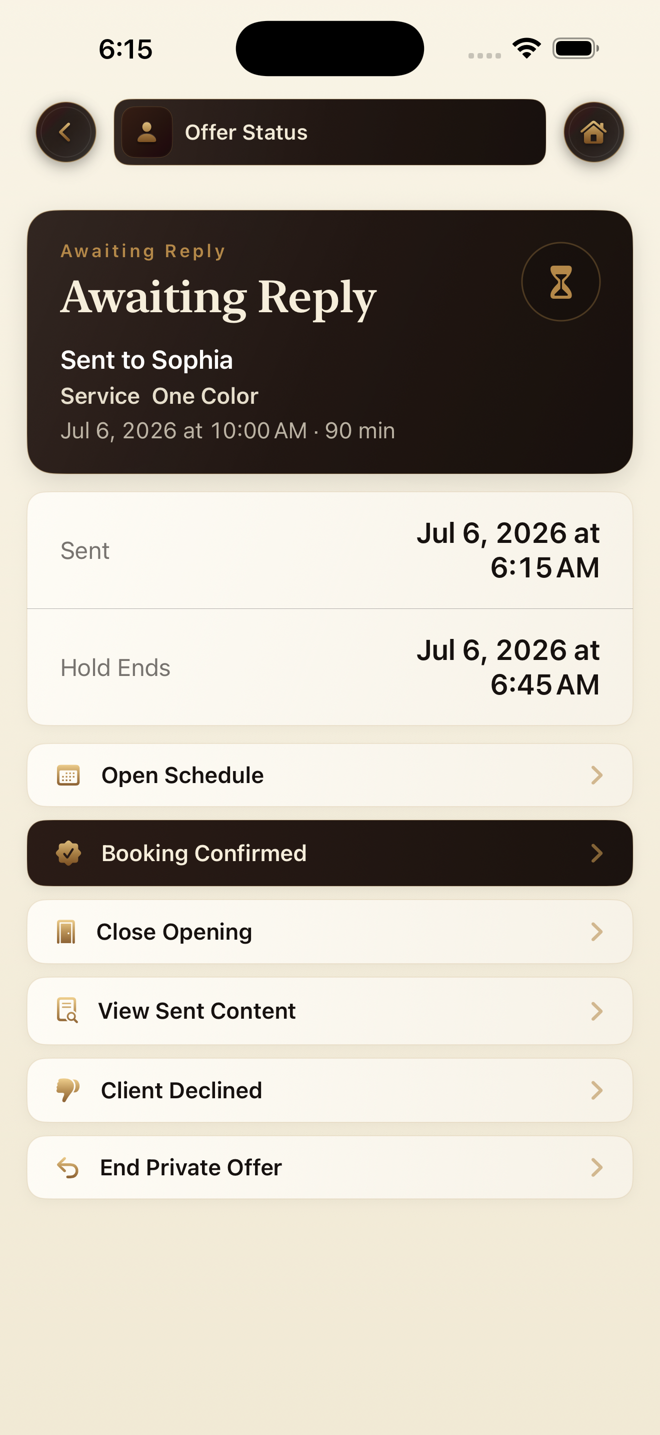TwelveOath screenshot showing awaiting reply status
